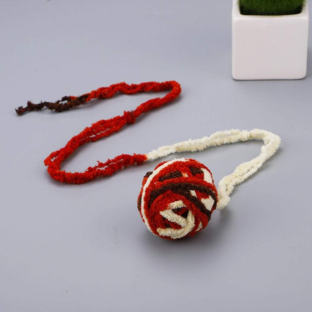 KWERSMWJ Pet cat toy ball interactive toy wool ball rope knot cotton ball molar with tail@Dark_Yarn ball with tail 5CM