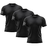 Patriot Crew Men's Black Fresh T-Shirt, American Classic Tee, USA & Freedom Style Shirt (3 Pack)