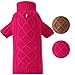 PUPTECK Classic Cable Knit Dog Sweater - Pet Turtleneck Coat Puppy Winter Clothes Pink Large