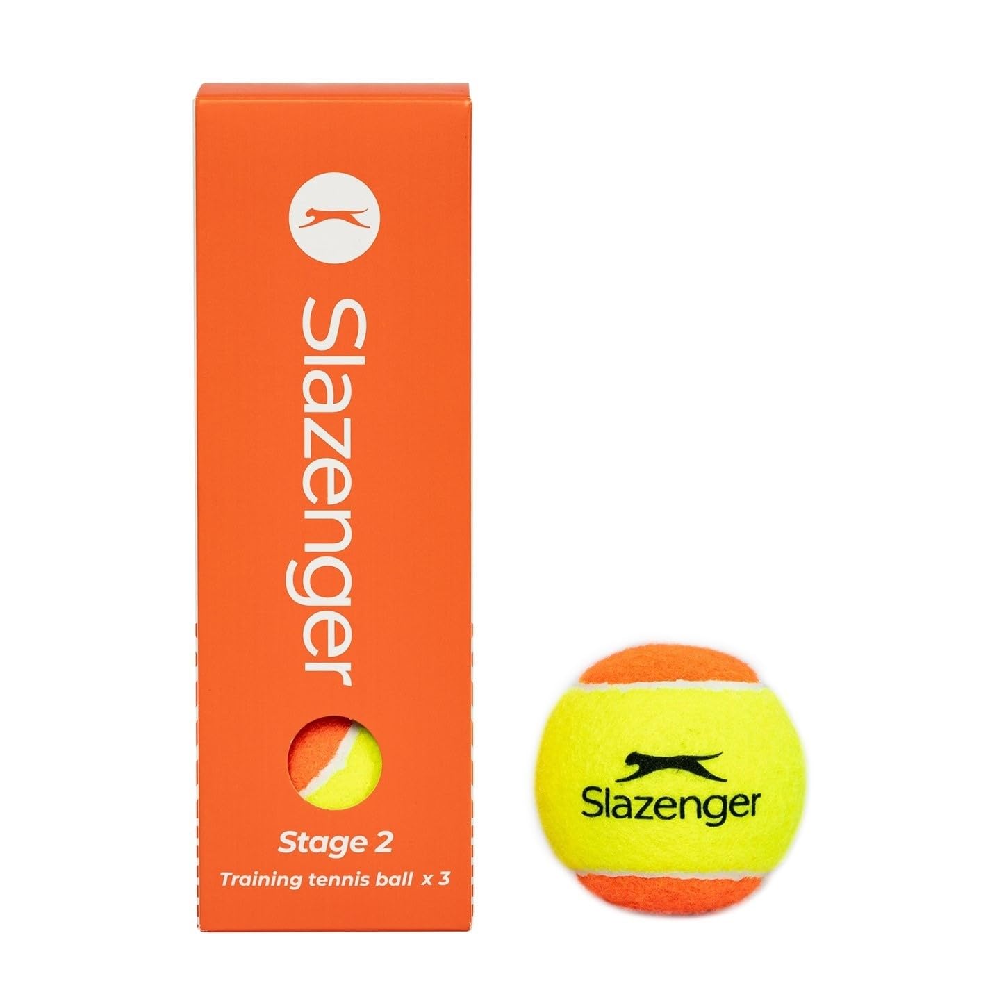 Slazenger Unisex Tennis Mini Orange Balls 3 Pack Stage 2 Beginners Low Compression