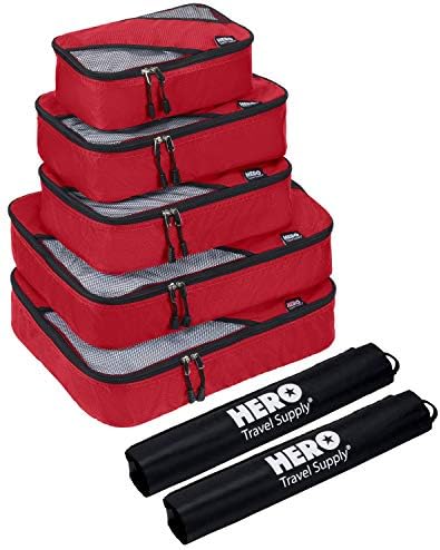 HERO Packing Cubes (5 Set) – Travel Organizers with 2 Bonus Laundry Bags 1 HERO Packing Cubes (5 Set) – Travel Organizers with 2 Bonus Laundry Bags