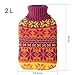 Premium Classic Rubber Hot Water Bottle w/ Cute Knit Cover