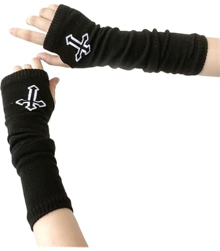 新品　aesynctx lace hand warmer neo grunge Allpunkall Goth Arm Warmers Women Punk Rock Fingerless Arm Sleeves