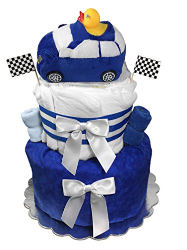 Baby shower gift - diaper cake for a boy - racecar cent…