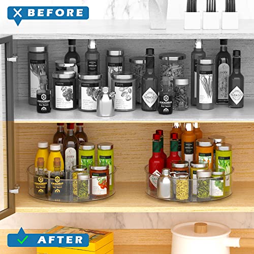 SANNO Lazy Susan Turntable Dividers Storage Container Turntable Spice