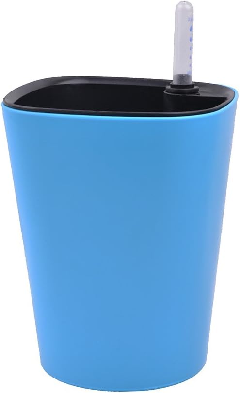 Centurich Self Watering Planter Flowerpot with Water Level Indicator for Home and Garden (Blue)