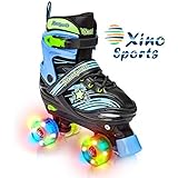 Xino Sports Adjustable Roller Skates for Children - Featuring PU Wheels, Awesome-Looking, Safe and Durable Roller Skates, Perfect for Boys and Girls!