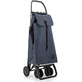 ROLSER I-Max Tweed 4 Wheel 2 Swivelling Foldable Shopping Trolley - Marine