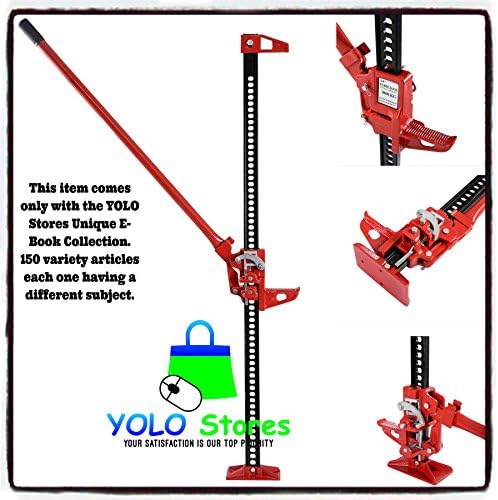 Jack Truck 60" High Lift Bumper Off Road Ratcheting Farm Lift Bumper 3 Ton Tractor SUV Heavy Duty Solid Steel Construction Red By YOLO Stores