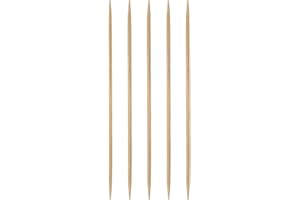 HARFINGTON 5Pcs Bamboo Knitting Needles Double Pointed Size US 2.5(3mm) Carbonized 6 Inch(15cm) Straight for Handmade Creativ