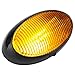 Lumitronics RV 12V Oval Porch Utility Light with On/Off Switch - Clear & Amber Lenses (Black)