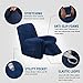 H.VERSAILTEX Recliner Sofa Cover 1-Piece Non Slip Soft High Stretch Modern Thick Velvet Plush Slipcover Form Fit Stretch Furniture Cover Recliner Sofa Slipcover Machine Washable - Navy