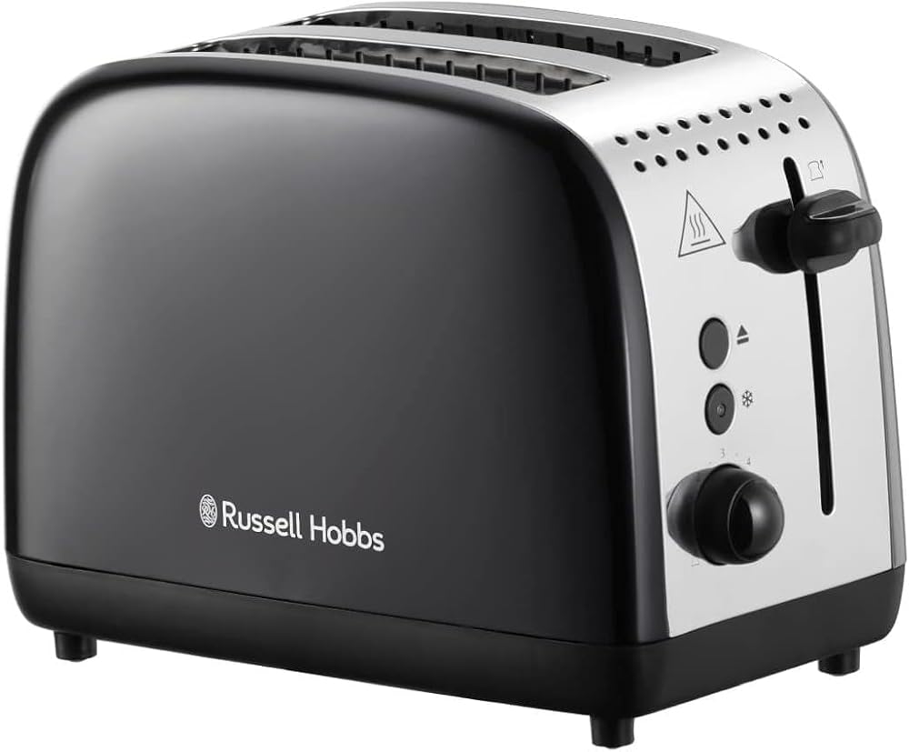Russell Hobbs 2 Slice Lift & Look Toaster Longer Slots 6 Browning Levels 1670W