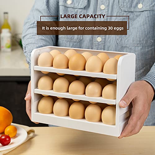 HapiLeap Egg Holder for Fridge, Stackable Egg Storage Container for
