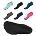 EQUICK Aqua Socks with 2nd Version Durable Sole Barefoot Water Shoes for Beach Swim Surf Yoga Exercise,CTF01,Black,L