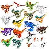 Jurassic World Dinosaur Sets,16 Dinosaur Building Blocks,2 Mini Dinos,9 Dinos Figures Accessories,By YYKMEI