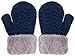 Arctic Paw 3 Pairs Kids' Sherpa Lined Knit Mittens Boys Girls Winter Gloves