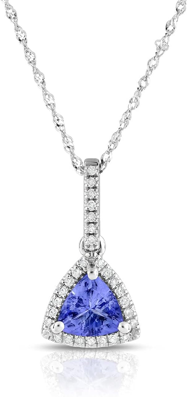 Amazon.com: KOKAV DESIGNER 14K WHITE GOLD 6.5MM TRI GENUINE TANZANITE