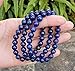Natural Blue Lapis Lazuli Gemstone Bracelet 7.5 inch Stretchy Chakra Gems Stones Healing Crystal Great Gifts (Unisex) GB8B-20