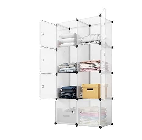 Lukzer 8 Cube Door Shelving Plastic Clothes Storage Wardrobe Closet Diy Modular Cabinet Organizer For Storing Bags Toys Books Shoes 140 X 70 X 35 Cm Amazon In Home Kitchen