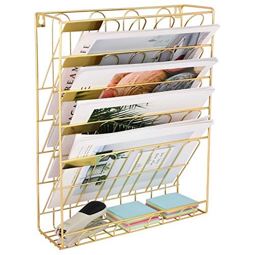 Buy Wall Mounted Magazine File Rack Literature Document Holder, Home