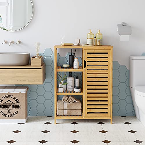 HOMECHO Bathroom Storage Side Floor with 3 Open