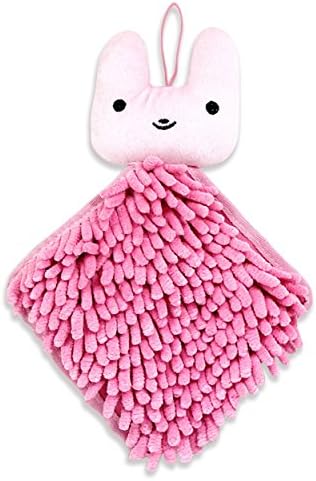 Wow Kitchen - Cute Kids Hand Towels - Adorable Diamond Style Fingertip Towels For Children - Pink Bunny