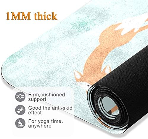 Makiku ヨガマット 狐柄 アニメ ブルー 厚さ1mm 幅広180 66cm ピラティス トレーニング フィットネス エクササイズマット 滑り止め 軽量 収納バッグ付き B0219z63 1 6円 人気海外一番 100 品質保証 全品送料無料 即日出荷 Sale開催中