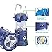 3-in-1 Rechargeable Solar Ultra Bright Led Camping Lantern & Portable Outdoor Survival Lamp for Fishing ,Emergency,Hurricanes,Hiking,Hunting,Storm (Blue)