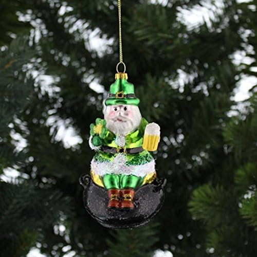 Glass Leprechaun Irish Christmas Tree Decoration