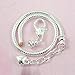 RUBYCA 10pcs White Silver Plated Heart Lobster European Snake Chain Bracelets fit Charm Beads 6.7