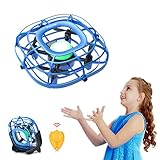 Mini Drone, Levitation UFO Drone, Hand Operated Quad Induction, Easy Controlled 2 Speed, Mini Handheld USB Fan,Toys for Boys and Girls,Tomzon A15 Blue