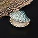 MICG Vintage Pearl Mussel Hinged Trinket Box Wedding Ring Holder Metal Seashell Figurine (White Inside 1pcs)