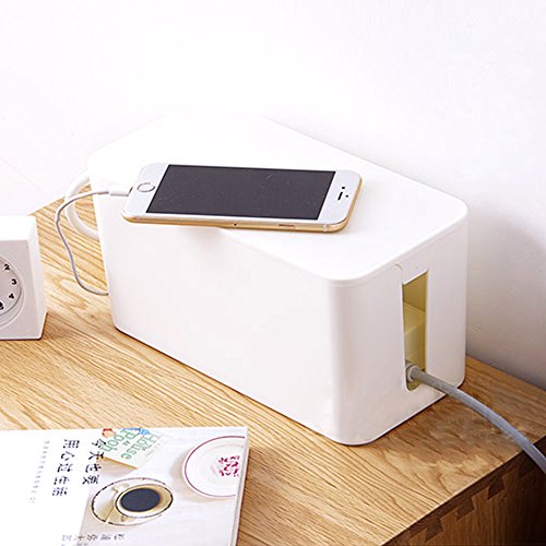 ShellKingdom Cable Management Box, 3 set Cable Organizer For Cable and Cord Management, Storage and Holder to Cover and Hide & Power Strips & Cords(White)