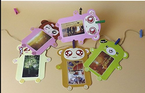 Instax Mini Photo Frame, 2x3” Decor Hang Paper Photo Frame for Fujifilm Instax mini 8,7S,25,50S,90 Instant Camera Films, Polaroid Photo Frame (Bear, 6 Pcs)