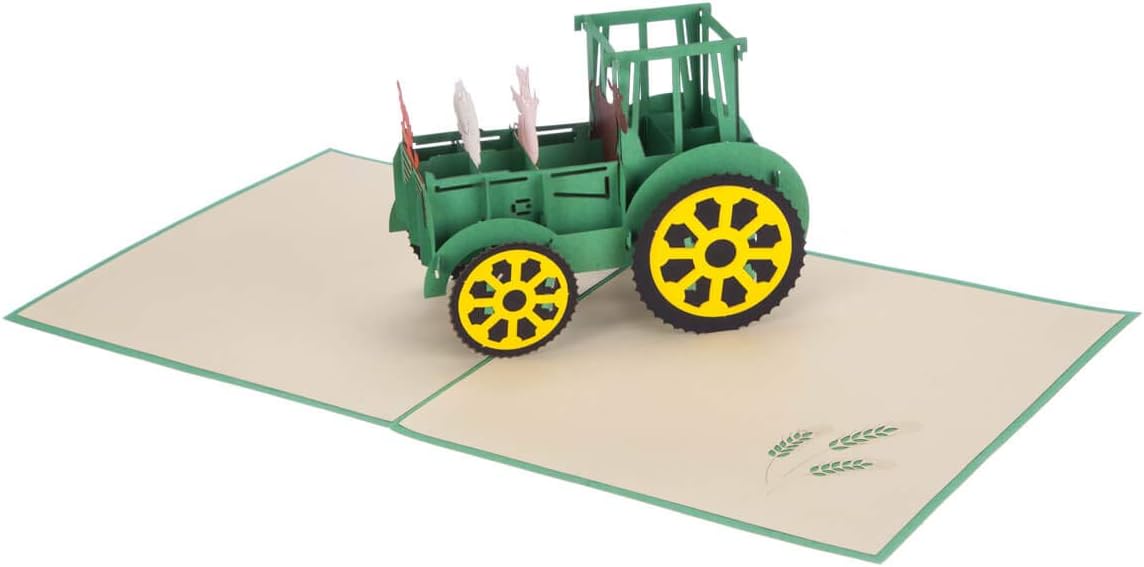 Cardology - Farm Animals Birthday Pop-Up Card, Green, 15 x 15cm - Image 5