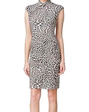Womens Matte Jersey Animal Print Wear to Work Dress