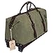 S-ZONE Oversized Canvas Leather Trim Travel Tote Duffel Weekend Bag Wheel Version 50L