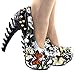 SHOW STORY Rock Butterfly Stud Cut-Out Peep-Toe Platform Bone Heel Pumps,LF80626