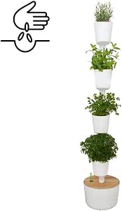 Kit Huerto urbano vertical con autorriego digital, blanco, 4 ...