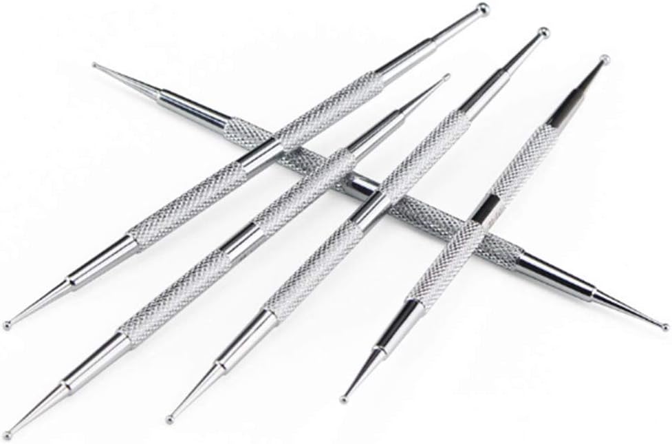 Clay Modellier-Werkzeuge, 5Pcs DIY Silikon Und Keramik-Ton Eindrückwerkzeug Double Head Rod Edelstahl Einrückungen Pen Weiche Keramische Eindrückwerkzeug