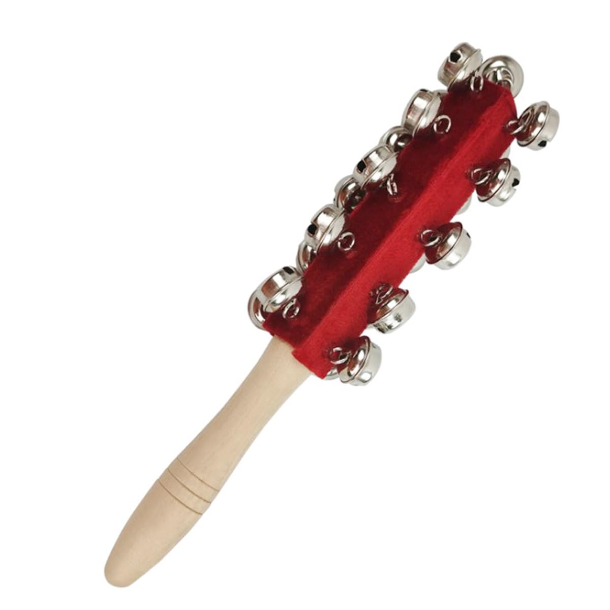 Tiardey Sleigh bell stick, Wooden Handheld 21 Jingle Bells Bar Sleigh Stick, Mini size, can fit for hearing aids
