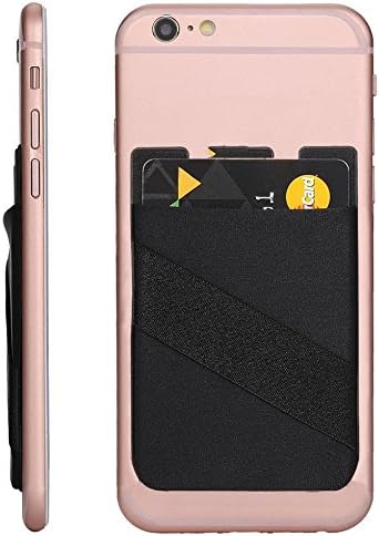 All Universal Phones Finger Mobile Ring Holder, Credit Card Holder, 3m Sticker Smart Wallet Mobile Card Holder With Hand Strap Ring Holder, Shockproof (Black)