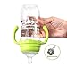 Glass Baby Bottle, 8 Ounce with Sippy Straw, Bottle Handle, Anti-Colic Nipple, Natural Feeding for 6 Months Plus