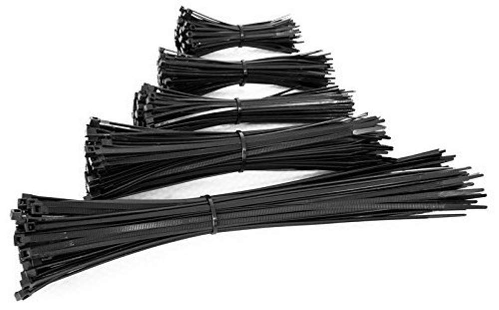 EXCALIBUR - 100 Pack - Heavy Duty Black Cable Tie Zip Ties Nylon Plastic (300mm x 3.6mm)