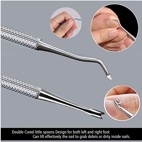 Cuticle Trimmer Nippers Pusher Manicure Tools Set, BUVE Professional Nail Cutter Cuticle Gel Polish Remove Art Nail Clippers File Kit for Fingernails and Toenails,Stainless Steel,Travel, Gift