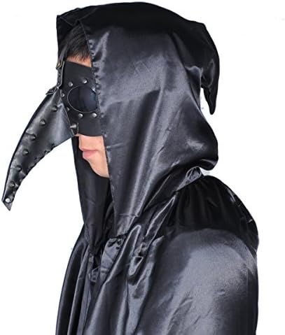 Plague Doctor Mask Birds Long Nose Beak Faux Leather Steampunk Halloween Costume Props