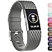 iGK Replacement Bands Compatible For Fitbit Charge 2 Bands, Adjustable Replacement Bands with Metal Clasp Compatible For Fitbit Charge 2 Wristbands Special Edition Grey Small