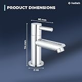 VeeBath Traditional Jasper Basin Taps Hot Cold Lever Mixer Chrome view 6