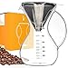 Pour-Over Coffeemakers with Handle - Durable, scratch resistant borosilicate glass manual slow pour over coffee maker (35oz - 7 cup)